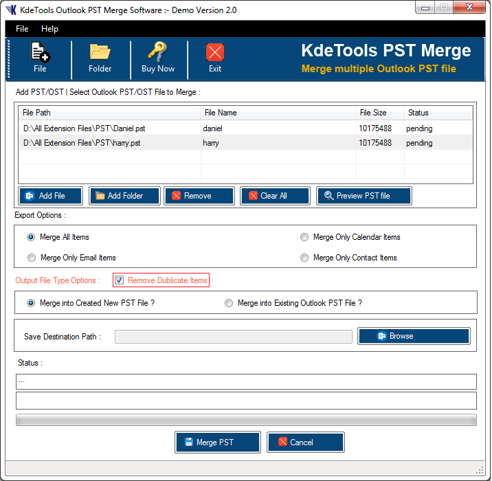 Remove Duplicate Items Option